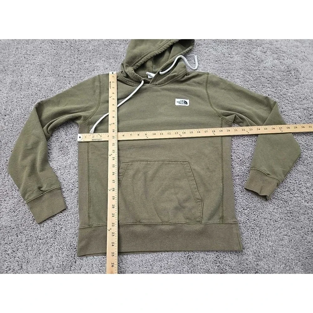 The North Face Hoodie‎ Mens Small Green Pullover Sweatshirt Logo Fleece Outdoor